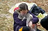2,2 millionar ukrainarar har no flykta frå krigen. Her er Varvara Hügel (12) frå Kharkiv i Ukraina med katten Bantik på flyktningmottaket i Dorohusk i Polen. Foto: Lise Åserud / NTB / NPK