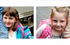 To spente jenter første skuledag. Sigrid Stølsvik Løvik og Agnes Amalie Hovland deler klasse med åtte andre jenter og gutar.