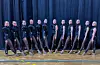 Exhibition junior:Fra venstre: Ella Åberg, Tiril Knutzen Ferkingstad, Sunniva Hjelmeseter, Elise Ferkingstad, Linnea Jacobsen, Emilie Jansen, Andrea Styve Apeland, Bente Nilsen, Ida Frimannslund, Amalia Eilerås, Hermine Uri, Leah Våbenø. Foto: Privat
