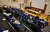 Her røyster Sveio kommunestyre samrøysta for at kommunen framleis skal vere ein del av Vestland fylke.FOTO: TORSTEIN TYSVÆR NYMOEN