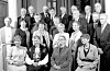 Foran frå venstre: Gerd (Hasselkvist) Hemmingstad, Gislaug (Staveland) Emberland, Solveig (Enerstvedt) Økland, Eva (Bjelland) Eliassen. 2. rekkje: Prest Jon Victor Selle, Hjørdis (Rød) Kallevik, Anne Margrete Tveit, Tordis (Birkeland) Lie, Marta (Hovda) Kristiansen. 3. rekkje: Marta (Auestad) Edvardsen, Olaug (Halseid) Stokke, Leif Johan Ness, Odd Vikse og Johannes Kvalvåg. Bakerst: Einar Halleland, Knut Mekeland, Lars Hylen, Jan Mølstre, Karl Johan Vierdal, Asbjørn Fagerland, Ruben Goldman og Ragnar Espeland.