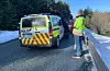 Bade brannvesen, politi og ambulanse rykte ut til ulykka måndag ettermiddag.FOTO: TORSTEIN TYSVÆR NYMOEN