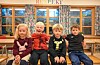 Frå venstre: Anna Fagerland Tverfjell (5), Olav Emberland (6), Sverre Eliah Velde (6) og Jørgen Haugen Bua (6). Foto: Morten Vågset Møller