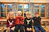 Frå venstre: Anna Fagerland Tverfjell (5), Olav Emberland (6), Sverre Eliah Velde (6) og Jørgen Haugen Bua (6). Foto: Morten Vågset Møller