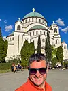 Det blei litt tid til sight seeing også. Her ved St. Sava-katedralen.