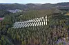 Illustrasjon av Birkeland solkraftverk som krev rydding av skog før etableringa av anlegget. Illustrasjon: NVE