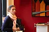Prosjektutviklar Jana-Elena Koser presenterte presenterte Endra AS sine planara på Nesse gard.