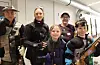 Skyttarfamilie. Einar Vorland, Lise Marie Noven og Kirsten Vorland saman med Thea (9) og Brage (11) Vorland. Foto: Irene Mæland Haraldsen, Grannar