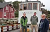 Eivind Eriksen (t.v), Kristian Wathne og Terje Lier om bord på den 52 fot lange fiskeskøyta Sveio Kystlag redda frå øydelegging.