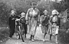 1954: Eivind Vestvik, Reidar Eriksen, Randi Krahl, Liv Mjånes og Grete Fagerland.