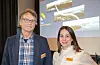 Planleggingsleiar for E39 i vegvesenet Henry Asle Damman saman med sveioordførar Linn Therese Erve på vegseminaret i Aksdal. FOTO: EINAR VESTVIK