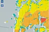 Skogbrannfareindeksen for 20. mai. Skjermdump: Skogbrannfare.met.no