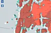 Skogbrannfareindeksen for 21. mai. Skjermdump: Skogbrannfare.met.no