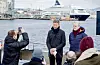 Statsminister Jonas Gahr Støre (Ap) og olje- og energiminister Terje Aasland (Ap) heldt pressekonferansen om bord på den heilelektriske båten MS Bris i Oslofjorden. FOTO: HEIKO JUNGE / NTB / NPK