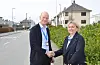 tDei to administrerande direktørane Anders Hovland (Helse Fonna) og Kari Nådland (HSR) er glade for å få eit tilbod i Haugesund. Foto: Helge Ytterøy L’orange, HSR