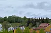 Redningshelikopteret var både synleg og høyrbart for mange.