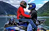Salm Johan Tveit og sambuaren Veronica Tellevik Varberg på kaia heime i Odda. FOTO: PRIVAT