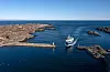 Molo på Utsira som gir båtane ei trygg hamn innanfor. Frå boka.