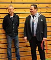 Rektor Arve Myklebust saman med ordførar André Mundal Haukås.