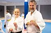 Sensei Gunnar Osmundsen og sensei Synniva Agasøster er klare til kamp.FOTO: THOMAS VALLESTAD DRAGESET