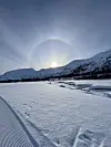 Hyttehelg i Sauda. Langrennstur i Slettedalen. Halo rundt sola idag. FOTO: INGRID SELSÅS KATLA