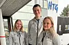 Linnéa Håvardsholm Sveen (t.v.), Andreas Nordentoft Ekrene og Malin Kilnes Nornes synest at det er flott å ha mogelegheita til å kombinere toppidrett med vidaregåande utdanning på HTG.FOTO: LEIF SÆVEREIDE/HTG