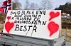 Bilkortesje frå Valevåg 11. april 2021.kortesje protest grendaskular opptog