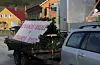 Bilkortesje frå Valevåg 11. april 2021.kortesje protest grendaskular opptog