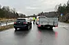 Statens vegvesen hadde kontroll på på E39 ved fylkesgrensa. Bilen t.v. blei stoppa på grunn av treff i skiltgjenkjenningssystemet, manglande omregistrering av køyretøyet og manglande skilt bak.