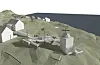 Slik ser arkitektane for seg at området rundt fyrbygget og betongplata kan vidareutviklast.