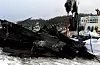 Båten gjekk i stykker under hevinga, men dei fekk mesteparten opp frå havbotn.