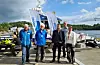 Politikarar på kaien på Tittelsnes i lag med arbeids- og sosialministeren. F.v. Mikal Møller Hovda (H), Lars Einar Hollund (H), Torbjørn Røe Isaksen, Jarle Jacobsen (KrF) og stortingsrepresentant Liv Kari Eskeland frå Stord (H).