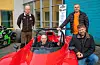 Styret i Fjord Motorpark AS var ansvarleg for informasjonsmøtet i Vigdartun måndag. Frå venstre Tore Pedersen, leiar John Magne Langåker (i medbrakt racerbil), Halvor Solbakken og Audun Gaard. Frode Sørheim, som også er styremedlem, deltok ikkje på møtet.