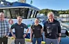 Bremnes Seashore-tilsette. Frå venstre driftssjef på sjø, Ernst Olav Helgesen, driftsleiar Svollandsneset, Stian Knutsen, driftsleiar Loddetå, Susanne Strømø og driftsleiar Tittelsnes, Magnar Ervik.