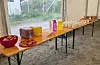 Bollar og saft i lange baner.