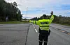 UP stanset flere bilister da de gjennomførte trafikkontroll ved Haukåskrysset torsdag. Foto: Morten Vågset Møller