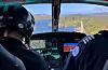 Jan Magne Cederstrøm og Jostein Bakke fekk seg ein helikoptertur rundtom i Sveio på onsdag.FOTO: JOSTEIN BAKKE
