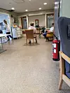 Ein liten pust i bakken etter å ha servert frukost.