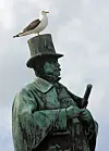 Alexander Kielland-statue i Stavanger sentrum.