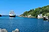 @dagnorengenes Ferga på vei inn idylliske Buavåg!🌞🌞#buavåg #sveio #vestavindsveio #ferge #ferry #påveifrajobb