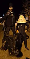 Jack Skellington og mr. Major fra Halloween by ute på vandring i Pederstunet i kveld.