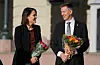 Erling Sande blei presentert som ny kommunal- og distriktsminister etter ekstraordinært statsråd på Slottet 16. oktober i år. Her saman med ny kunnskapsminister Kari Nessa Nordtun.