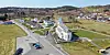 Dronefoto Sveio kyrkje sentrum fjellstad19. april 2021