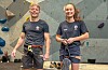 Ørjan R. Vaage og Ingrid Kindlihagen fra Haugaland klatrelag gikk begge til topps i sine klasser under Norgescupen i Haugesund i helgen. Foto: Haugaland klatrelag