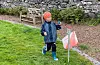 Sondre Frøland Førde (4) testar o-løypa med tidtaking. Foto. Thomas Førde