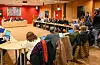 Berre SV og MDG, Olav Østebø Olsen (t.v.) og Kjartan Moe Hustvedt, stemte mot under saka om millionavslag for næringstomt på Ekrene. Foto: Morten Vågset Møller