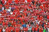 Norske Liverpool-supporterar under ein privatkamp i Oslo mellom Vålerengen og Liverpool. Foto: Audun Braastad / NTB / NPK