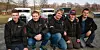 Jørgen Mjånes, Lars Berner Mjånes, Jan Borge Miland, Leon Miland og Kristoffer Øygarden står for ein del av hot rod-miljøet i Sveio. Foto: Irene Flatnes Haldin