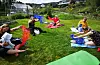 Babysong er ein sosial møtestad for foreldre med sine babyar, der kommunikasjon med barnet gjennom song er i fokus. Her frå årets sommaravslutning på Vestvik.