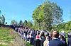 Det ble trangt om plassen da toget nærmet seg sykehjemmet. Foto: Morten Vågset Møller